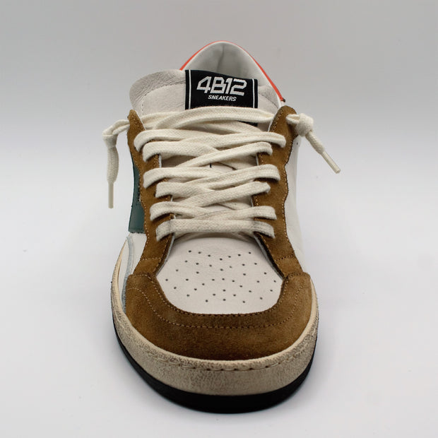 Sneakers 4B12 Play.New Bianco/Cognac