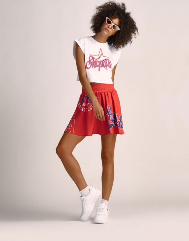 Shop Art Red Short Skirt